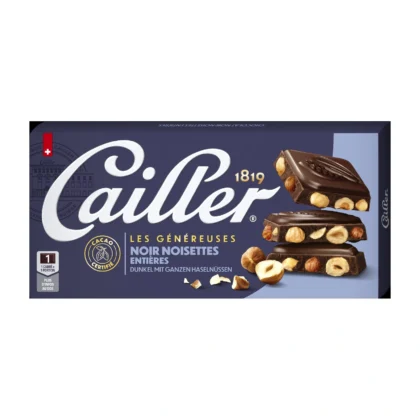 Cailler dark hazelnut chocolate bar 200g Swiss dark chocolate