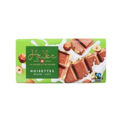 Halba chocolate bar milk hazelnut 100g Swiss chocolate